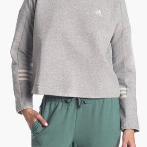 Adidas Gray Comfort Mock Neck back zip sweatshirt